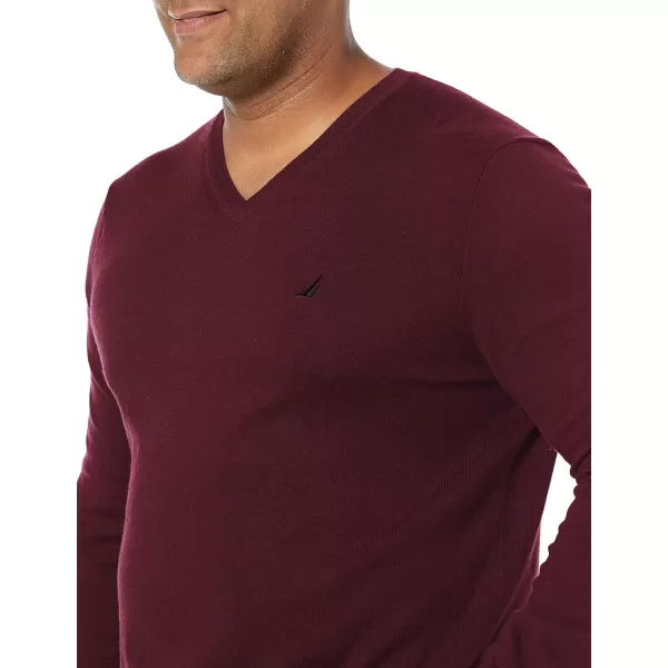 Nautica Mens Classic Fit Navtech Soft VNeck SweaterRoyal Burgundy