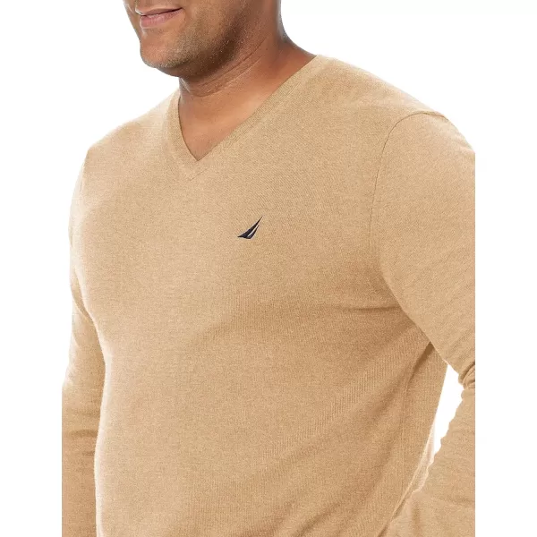 Nautica Mens Classic Fit Navtech Soft VNeck SweaterSandy Bar Heather