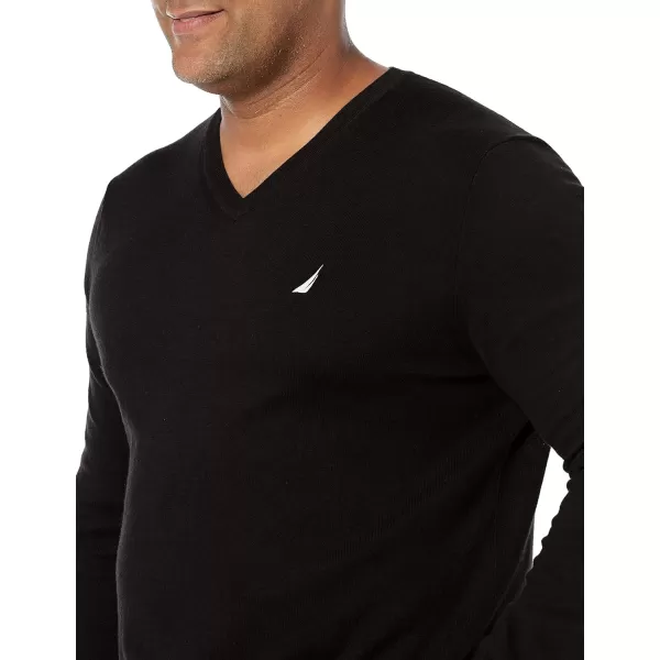 Nautica Mens Classic Fit Navtech Soft VNeck SweaterTrue Black