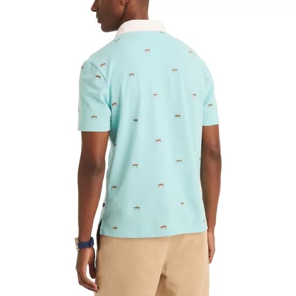 Nautica Mens Classic Fit Printed PoloAntigua Surf