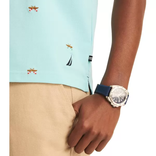 Nautica Mens Classic Fit Printed PoloAntigua Surf