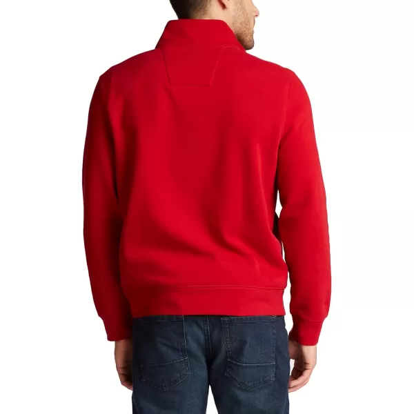 Nautica Mens Classic Fit QuarterZip Fleece PulloverNautica Red