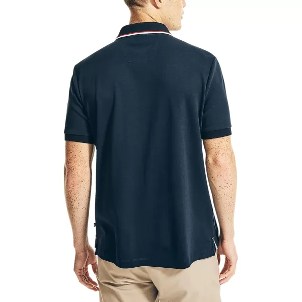 Nautica Mens Classic Fit Short Sleeve Dual Tipped Collar Polo ShirtNavy