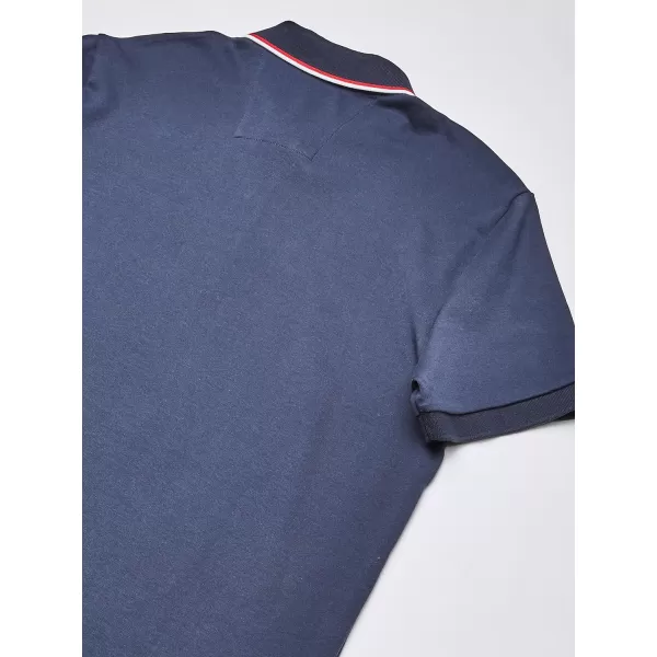 Nautica Mens Classic Fit Short Sleeve Dual Tipped Collar Polo ShirtNavy