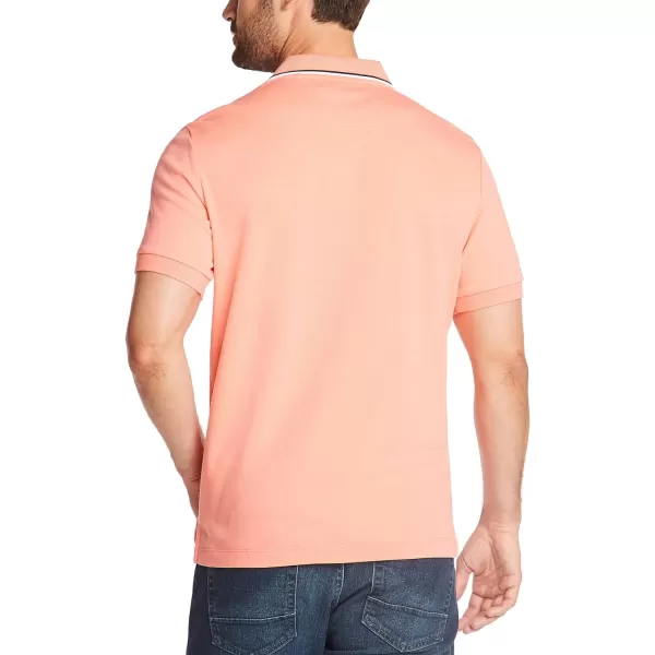 Nautica Mens Classic Fit Short Sleeve Dual Tipped Collar Polo ShirtPale Coral
