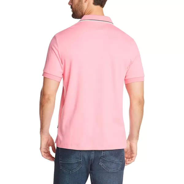 Nautica Mens Classic Fit Short Sleeve Dual Tipped Collar Polo ShirtPink