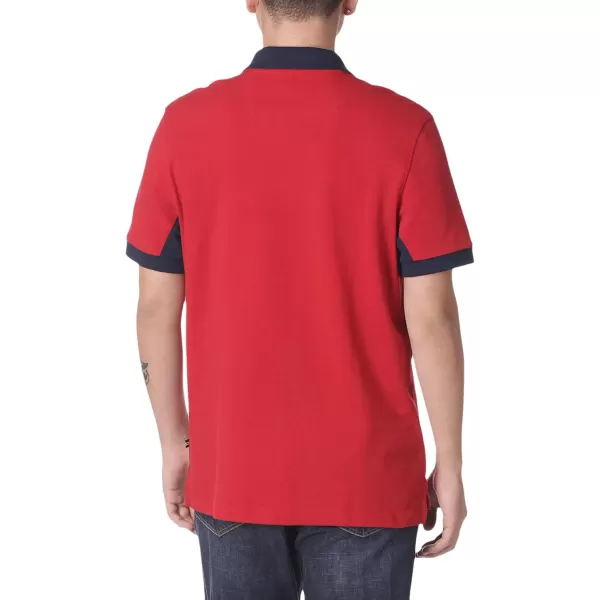 Nautica Mens Classic Fit Short Sleeve Performance Pique Polo ShirtNautica Red