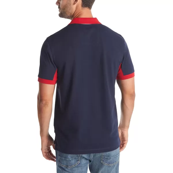 Nautica Mens Classic Fit Short Sleeve Performance Pique Polo ShirtNavy