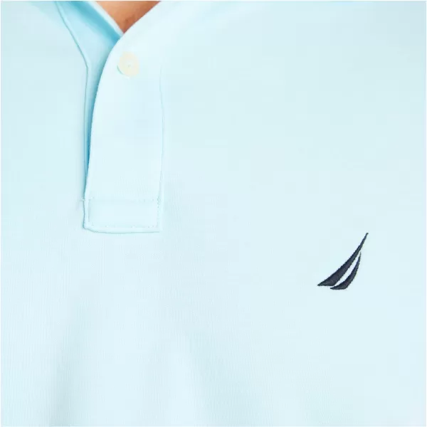 Nautica Mens Classic Fit Short Sleeve Solid Soft Cotton Polo ShirtBright Aqua Solid