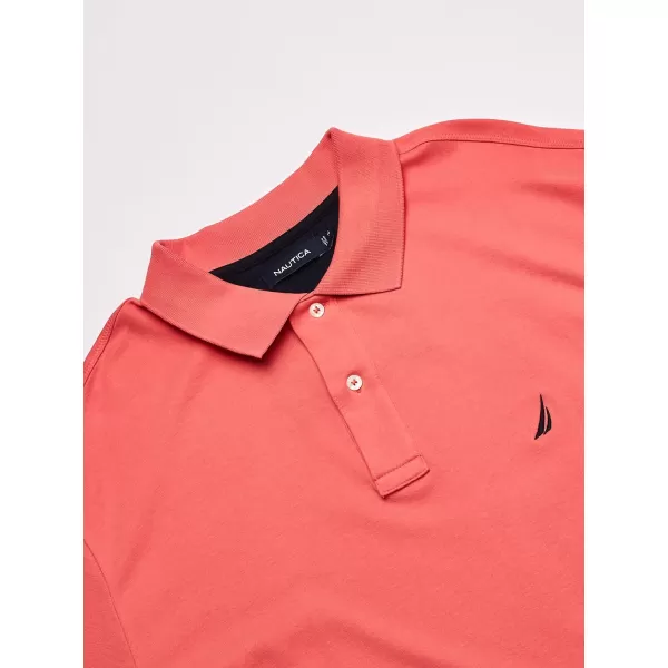 Nautica Mens Classic Fit Short Sleeve Solid Soft Cotton Polo ShirtDreamy Coral