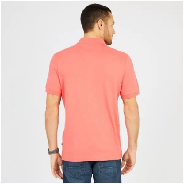 Nautica Mens Classic Fit Short Sleeve Solid Soft Cotton Polo ShirtDreamy Coral