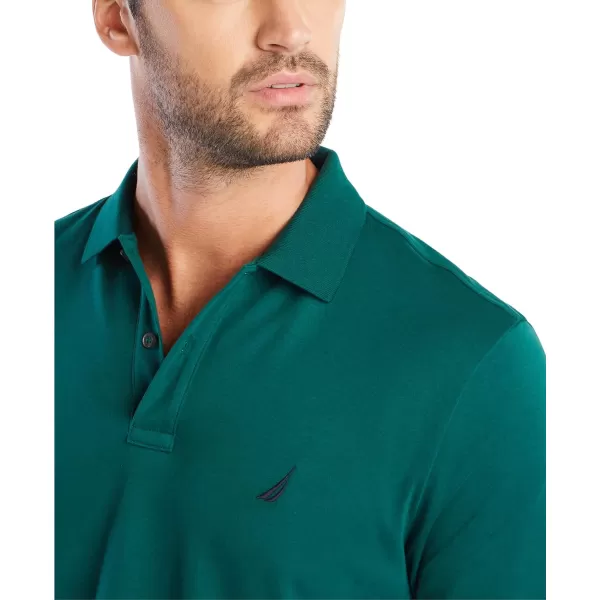 Nautica Mens Classic Fit Short Sleeve Solid Soft Cotton Polo ShirtTidal Green Solid