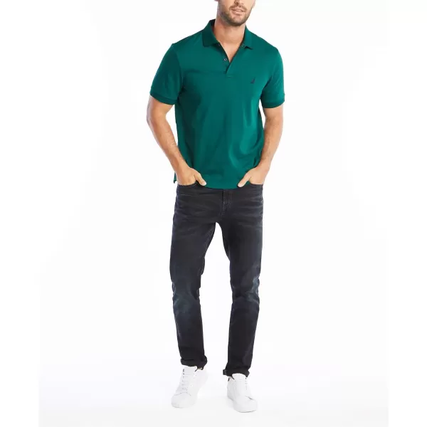 Nautica Mens Classic Fit Short Sleeve Solid Soft Cotton Polo ShirtTidal Green Solid