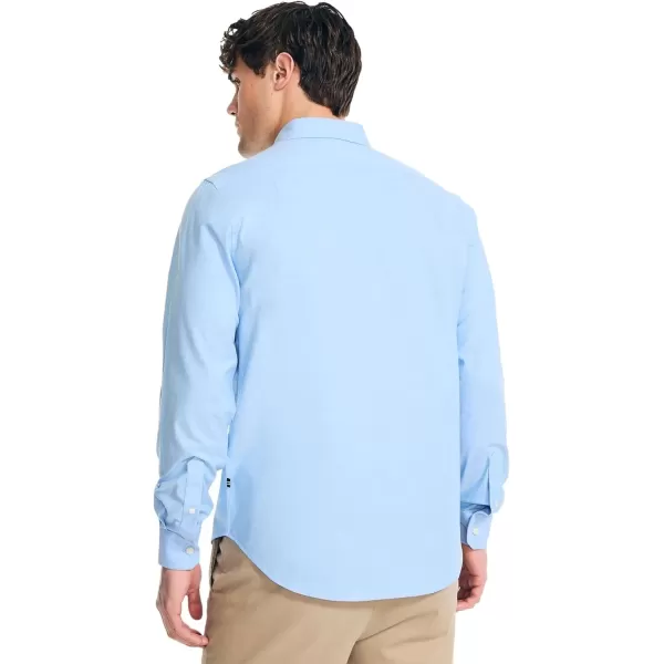 Nautica Mens Classic Fit Stretch Solid Long Sleeve Button Down ShirtAqua Splash