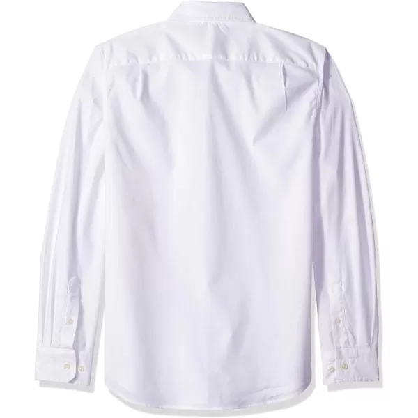 Nautica Mens Classic Fit Stretch Solid Long Sleeve Button Down ShirtBright White