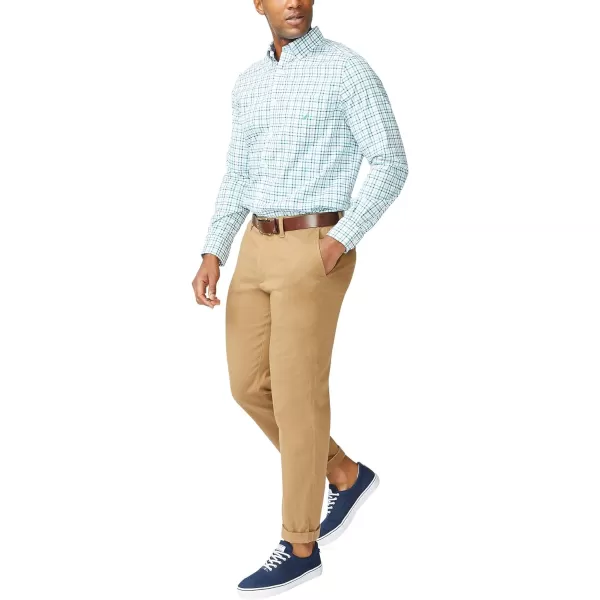 Nautica Mens Classic Fit Stretch Solid Long Sleeve Button Down ShirtCosmic Fern