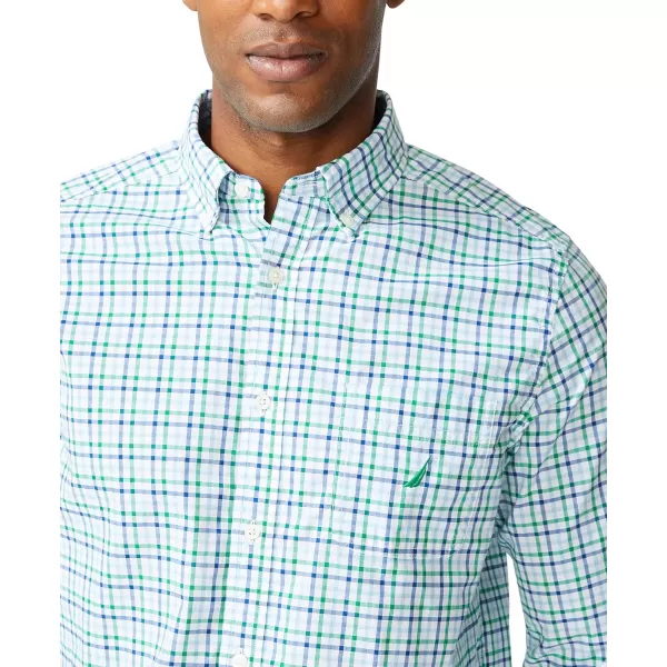 Nautica Mens Classic Fit Stretch Solid Long Sleeve Button Down ShirtCosmic Fern
