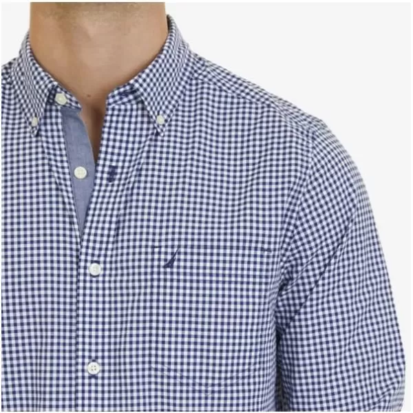 Nautica Mens Classic Fit Stretch Solid Long Sleeve Button Down ShirtIndigo