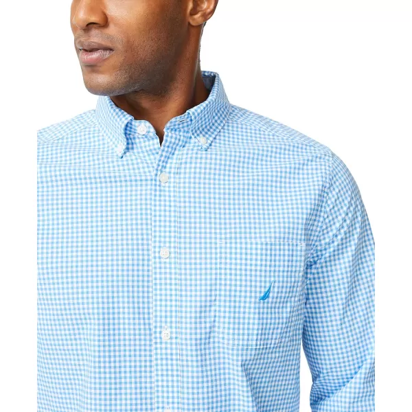 Nautica Mens Classic Fit Stretch Solid Long Sleeve Button Down ShirtLight French Blue