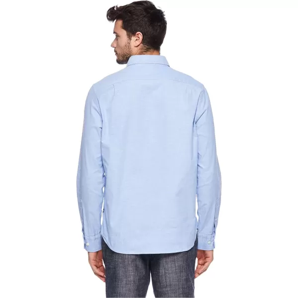 Nautica Mens Classic Fit Stretch Solid Long Sleeve Button Down ShirtLight French Blue W83603