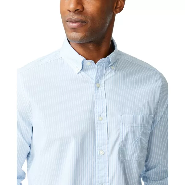 Nautica Mens Classic Fit Stretch Solid Long Sleeve Button Down ShirtLight Haze