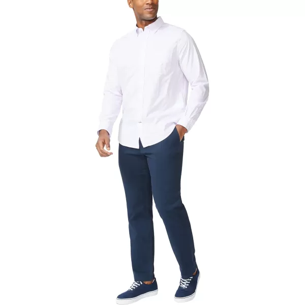 Nautica Mens Classic Fit Stretch Solid Long Sleeve Button Down ShirtLilac