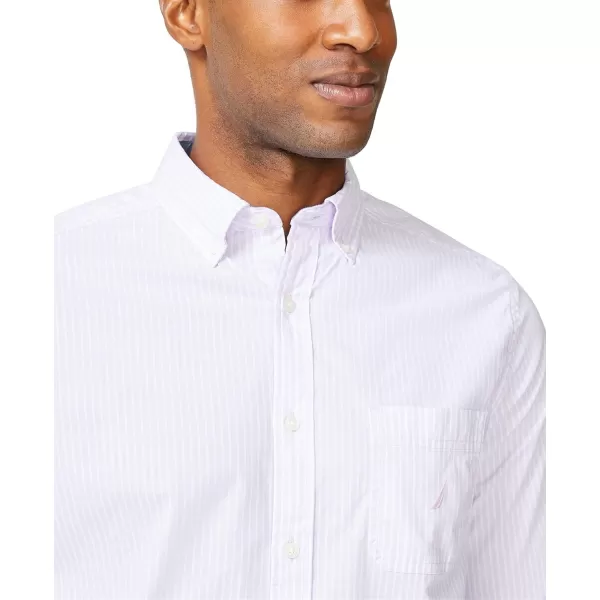 Nautica Mens Classic Fit Stretch Solid Long Sleeve Button Down ShirtLilac