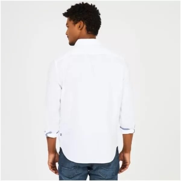 Nautica Mens Classic Fit Stretch Solid Long Sleeve Button Down ShirtMarshmallow