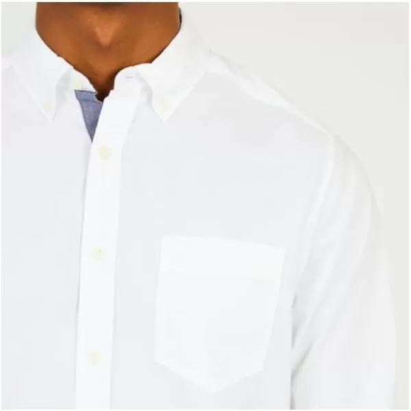 Nautica Mens Classic Fit Stretch Solid Long Sleeve Button Down ShirtMarshmallow