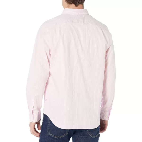 Nautica Mens Classic Fit Stretch Solid Long Sleeve Button Down ShirtOrchid Pink