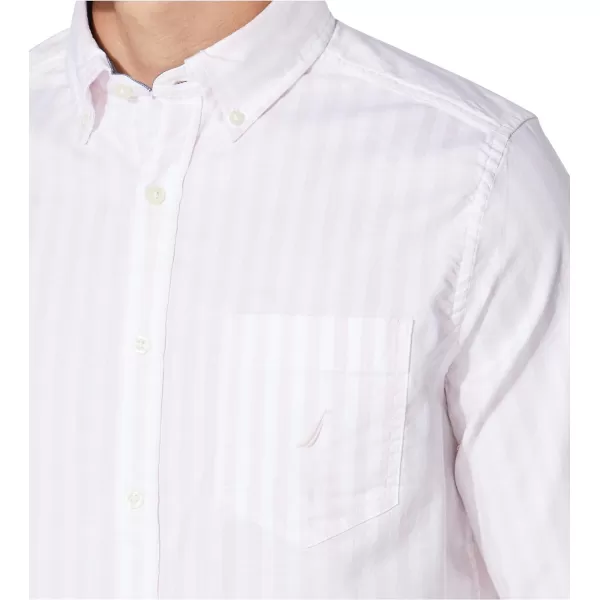 Nautica Mens Classic Fit Stretch Solid Long Sleeve Button Down ShirtPink