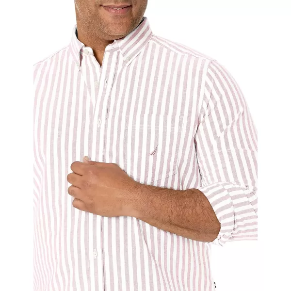 Nautica Mens Classic Fit Stretch Solid Long Sleeve Button Down ShirtPink