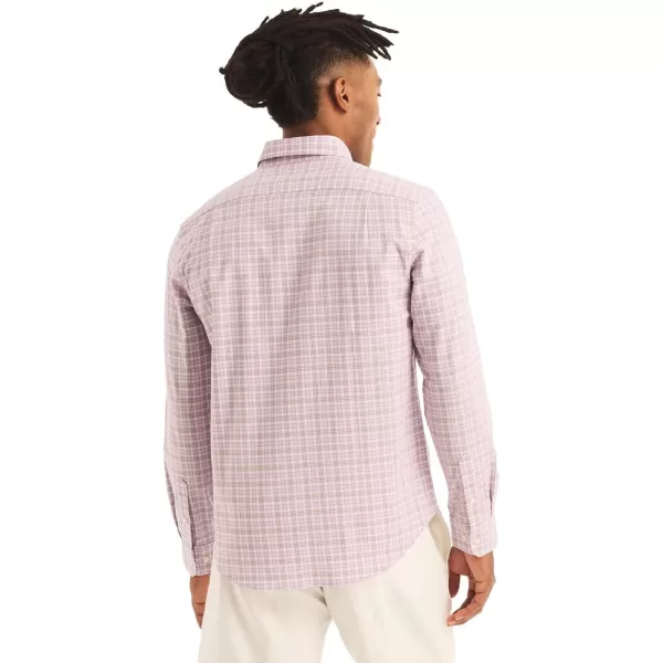 Nautica Mens Classic Fit Stretch Solid Long Sleeve Button Down ShirtPlaid Lavendula