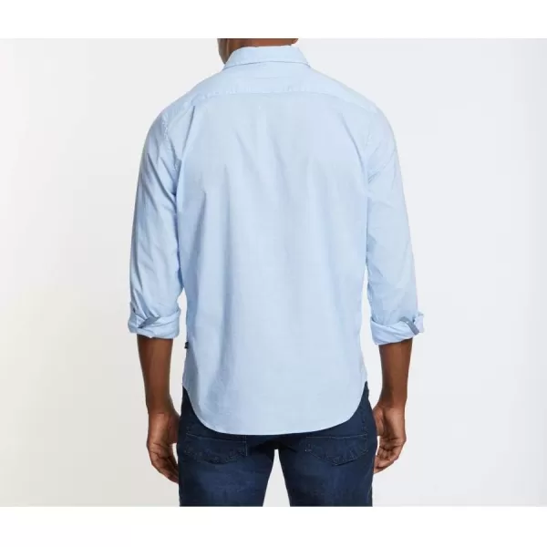 Nautica Mens Classic Fit Stretch Solid Long Sleeve Button Down ShirtPowder Blue