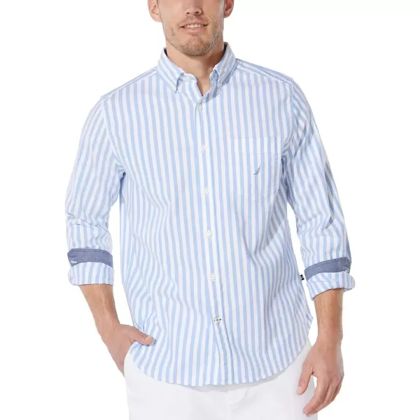 Nautica Mens Classic Fit Stretch Solid Long Sleeve Button Down ShirtSky Blue