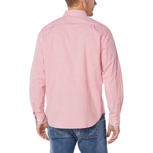 Nautica Mens Classic Fit Stretch Solid Long Sleeve Button Down ShirtSpiced Coral