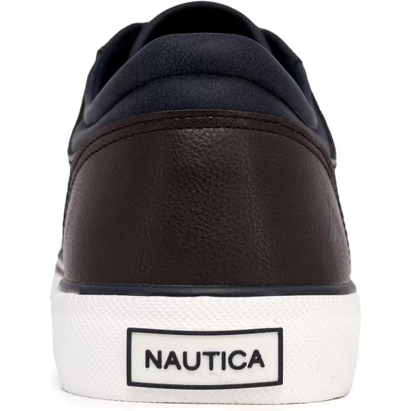 Nautica Mens Classic LaceUp Low Top Fashion Sneaker Loafer  Stylish and Comfortable Casual ShoeBrown