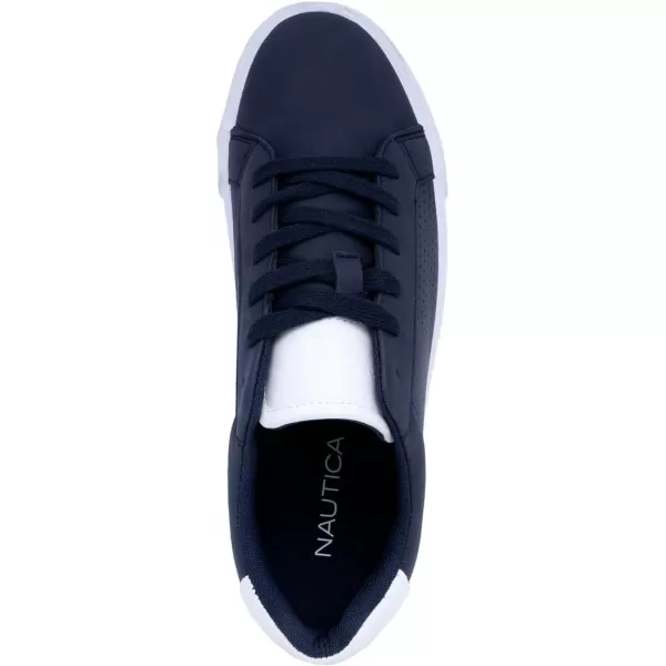 Nautica Mens Classic LaceUp Low Top Fashion Sneaker Loafer  Stylish and Comfortable Casual ShoeNavy Whitemyton