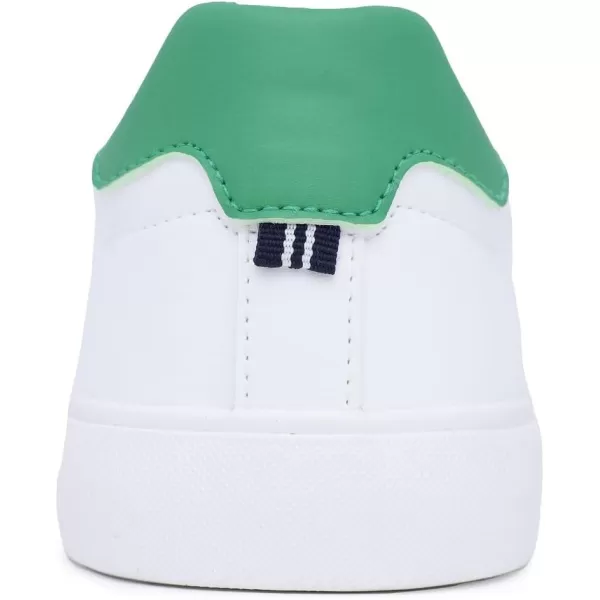 Nautica Mens Classic LaceUp Low Top Fashion Sneaker Loafer  Stylish and Comfortable Casual ShoeWhite Greencolpa X