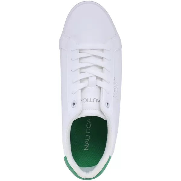 Nautica Mens Classic LaceUp Low Top Fashion Sneaker Loafer  Stylish and Comfortable Casual ShoeWhite Greencolpa X