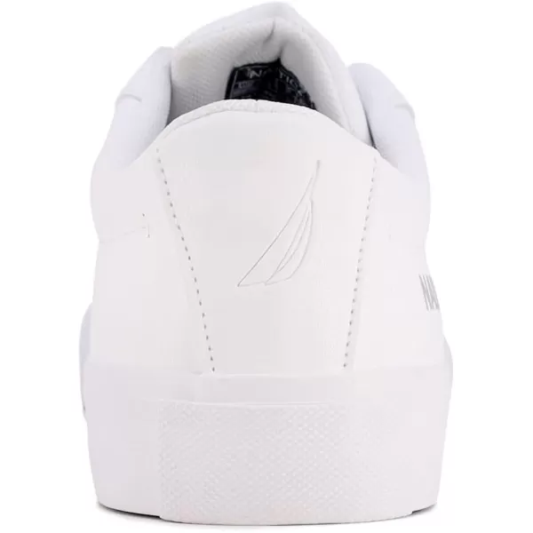 Nautica Mens Classic LaceUp Low Top Fashion Sneaker Loafer  Stylish and Comfortable Casual ShoeWhite Houghton X