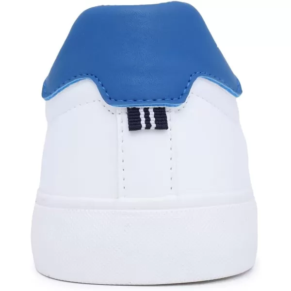 Nautica Mens Classic LaceUp Low Top Fashion Sneaker Loafer  Stylish and Comfortable Casual ShoeWhite Royalcolpa X