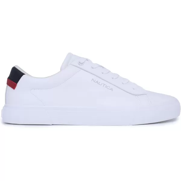 Nautica Mens Classic LaceUp Low Top Fashion Sneaker Loafer  Stylish and Comfortable Casual ShoeWhitealos