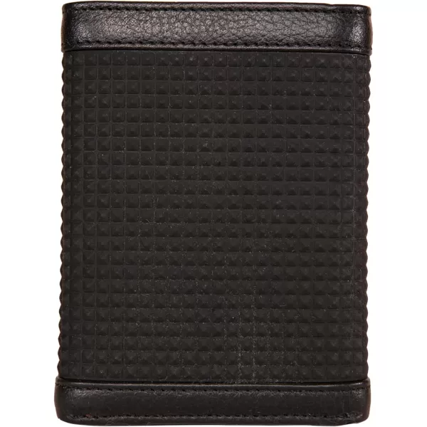 Nautica Mens Classic Leather Trifold RFID Wallet Available in Smooth or Pebble GrainRubberLeather  Black