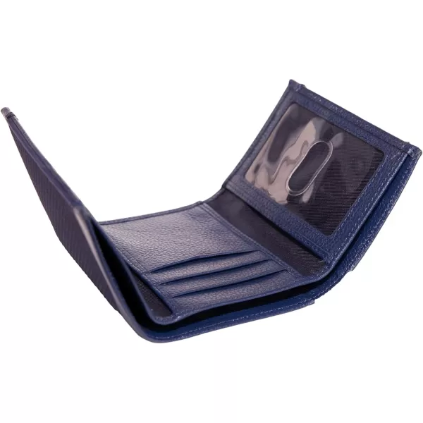 Nautica Mens Classic Leather Trifold RFID Wallet Available in Smooth or Pebble GrainRubberLeather  Navy