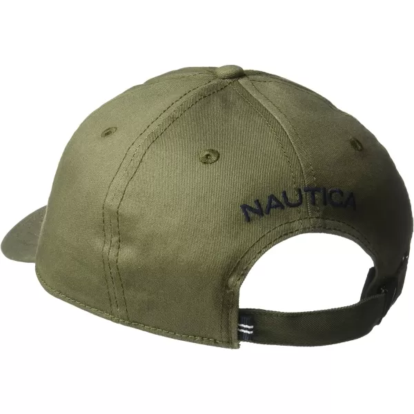 Nautica Mens Classic Logo Adjustable BaseballCap HatHillside Olive