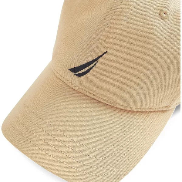 Nautica Mens Classic Logo Adjustable BaseballCap HatKhaki Beige