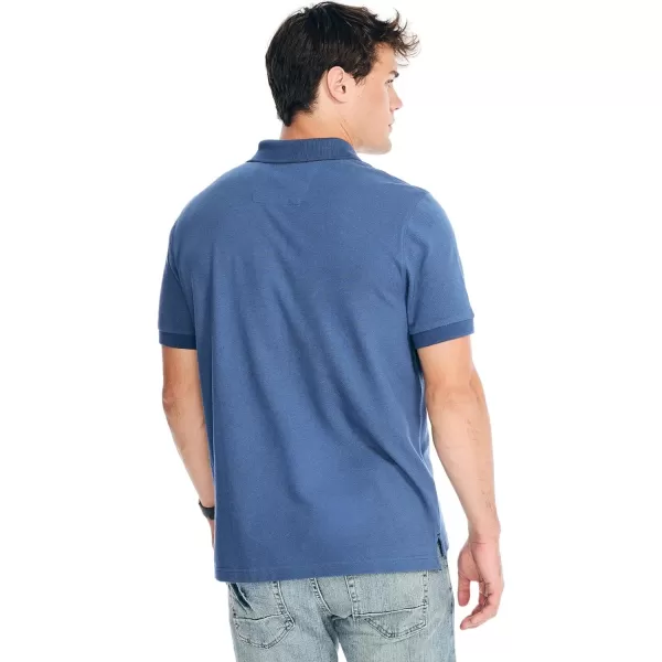 Nautica Mens Classic Short Sleeve Solid Performance Deck Polo ShirtAlaskan Blue Basic Polo