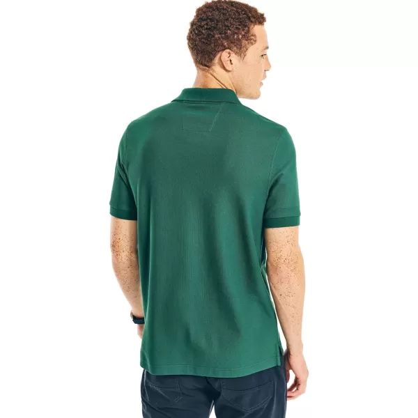 Nautica Mens Classic Short Sleeve Solid Performance Deck Polo ShirtBay Pine Basic Polo