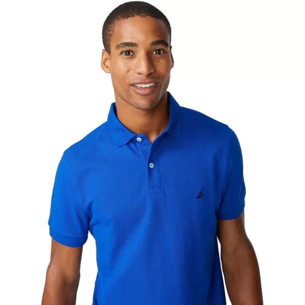 Nautica Mens Classic Short Sleeve Solid Performance Deck Polo ShirtBright Cobalt Basic Polo